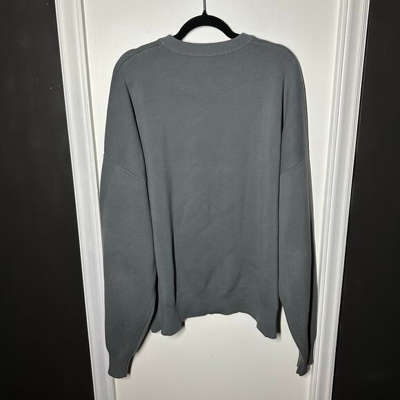 Drew House Men's Gray Painted Mascot Crewneck Sweater Size XXL Smiley Face - Picture 6 of 11